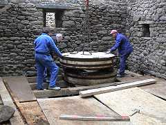 remise en place d'une meule